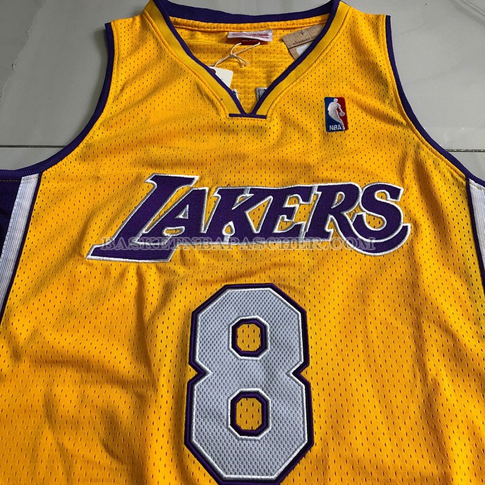 Maillot Los Angeles Lakers Kobe Bryant NO 8 Mitchell & Ness 1999-00 Jaune